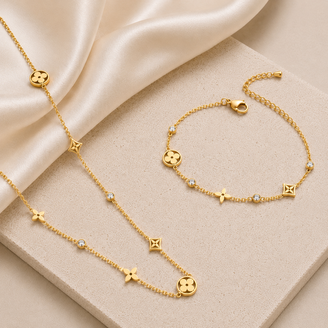 LV Set 18k vergoldeter Titanstahl