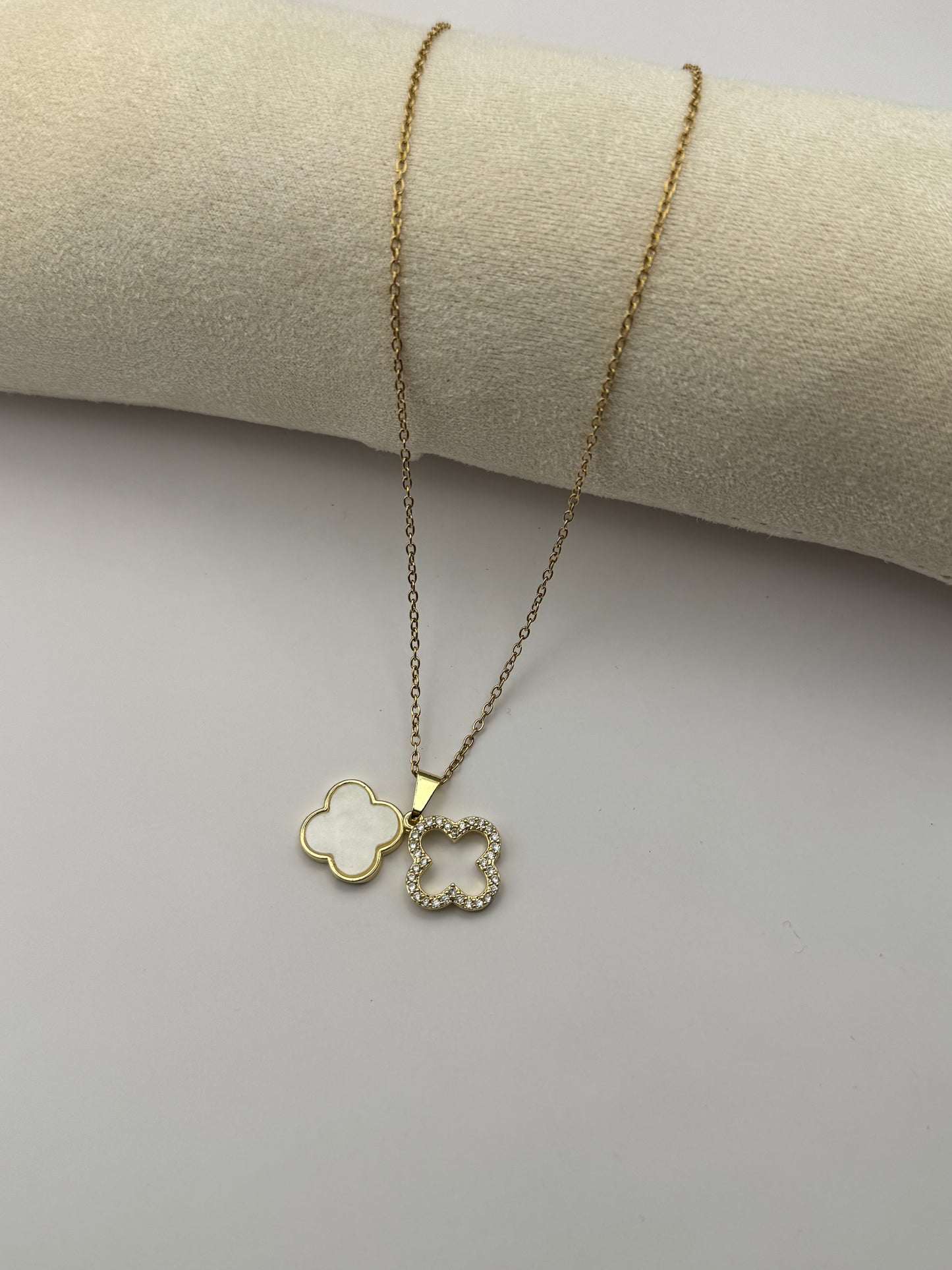 Clover Kette 18k vergoldeter Titanstahl
