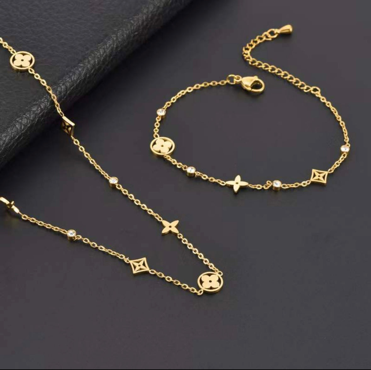 LV Set 18k vergoldeter Titanstahl