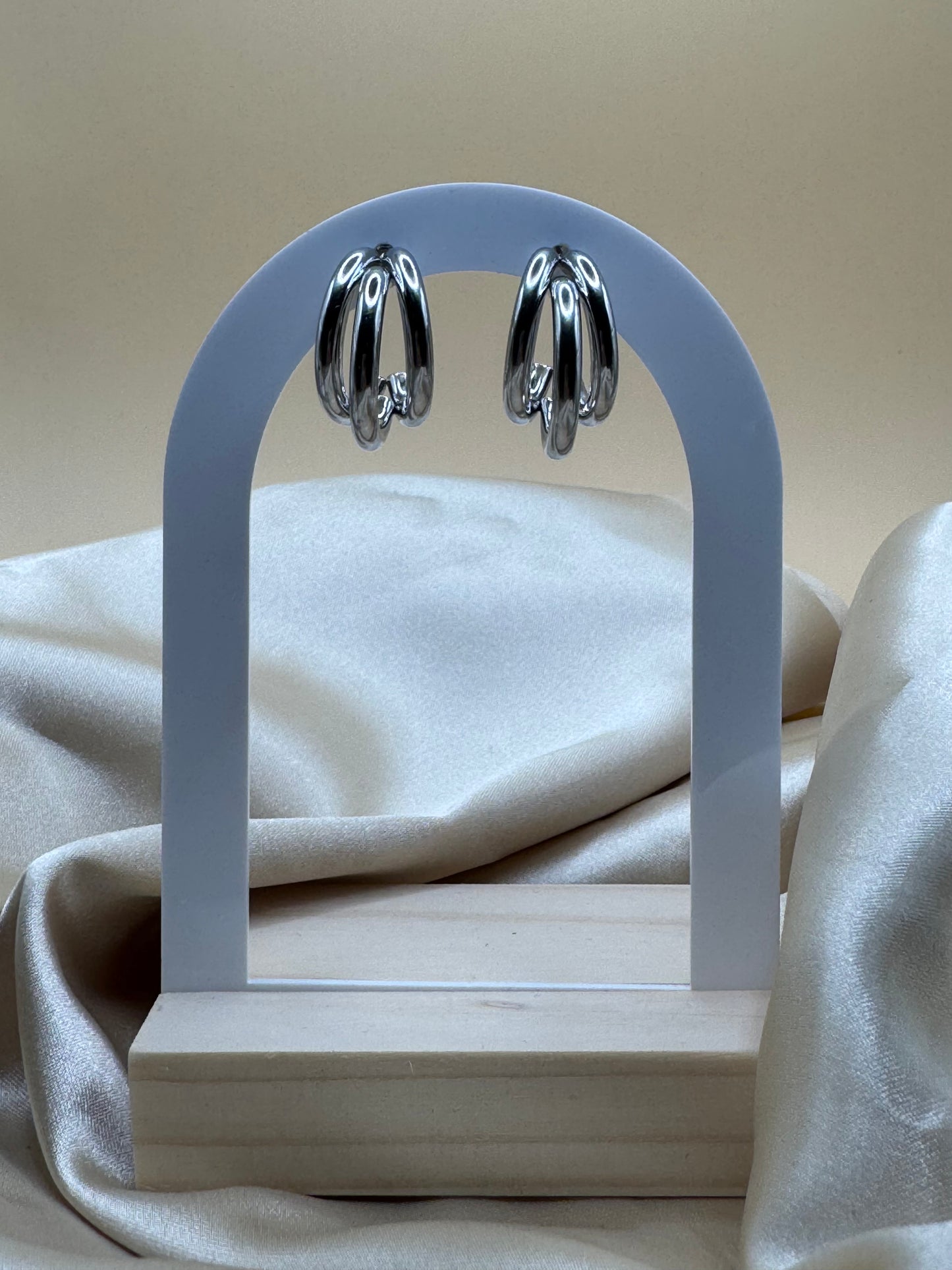 3er Drop Ohrring PVD 18k vegoldeter Edelstahl