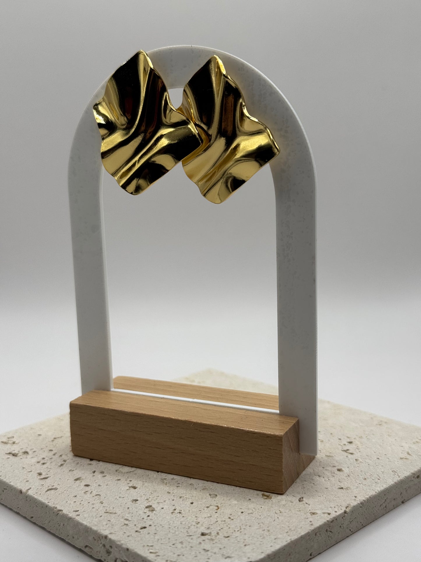 Retro Ohrringe 18k vergoldeter Edelstahl