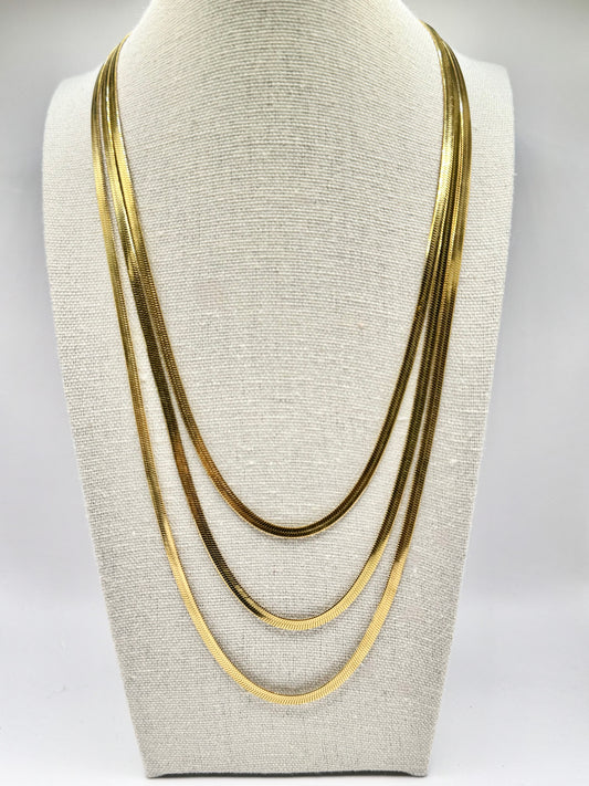 Layer Halskette 18k vergoldeter Edelstahl