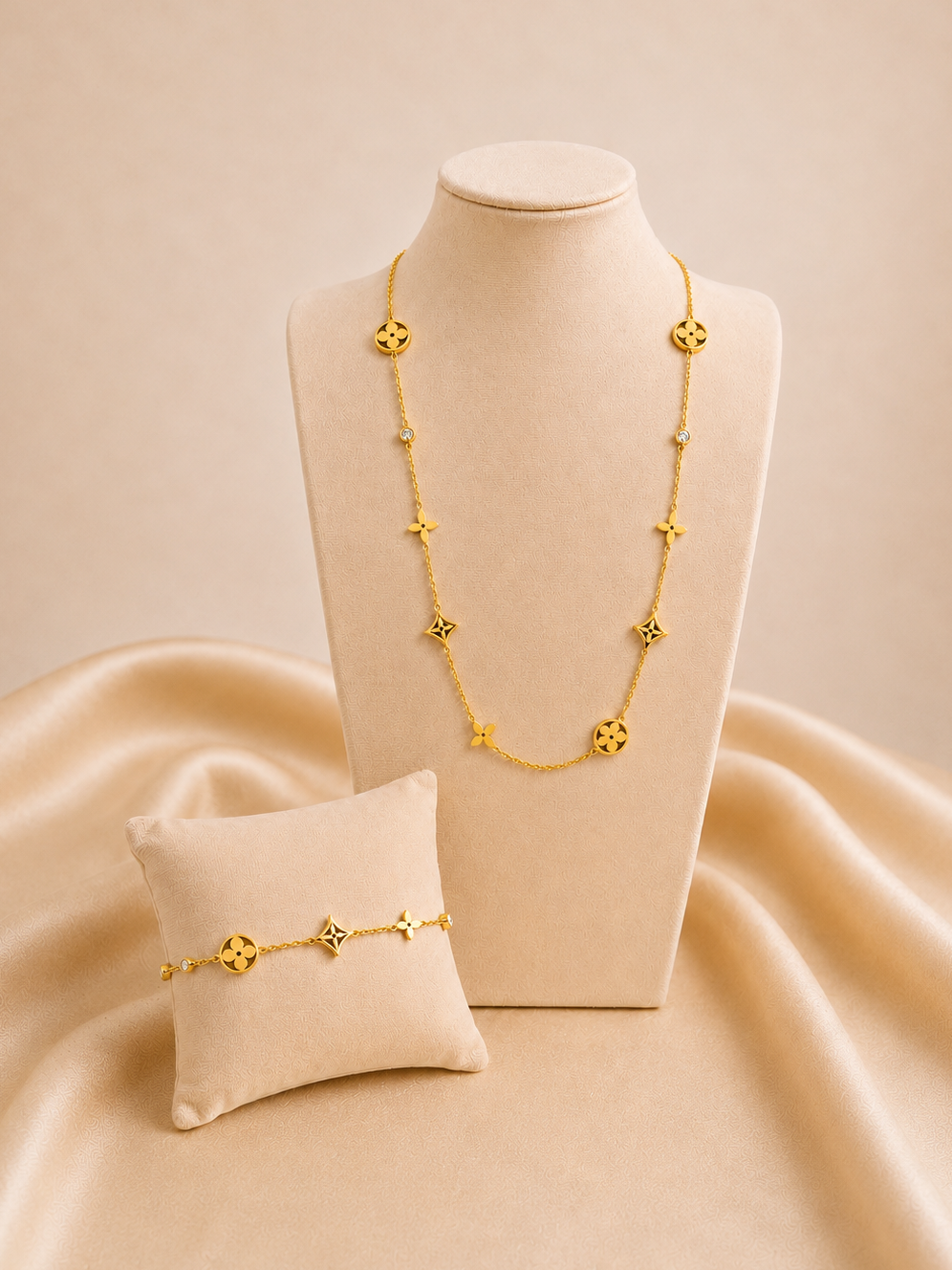 LV Set 18k vergoldeter Titanstahl