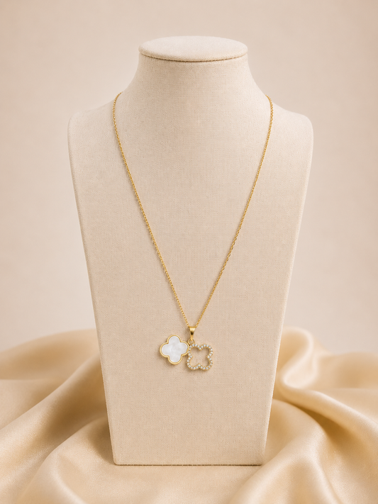 Clover Kette 18k vergoldeter Titanstahl