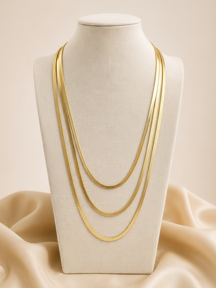 Layer Halskette 18k vergoldeter Edelstahl