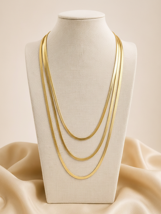 Layer Halskette 18k vergoldeter Edelstahl