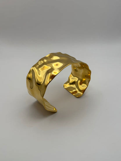 Vintet Wave Armreif 18k vergoldeter Tintanstahl
