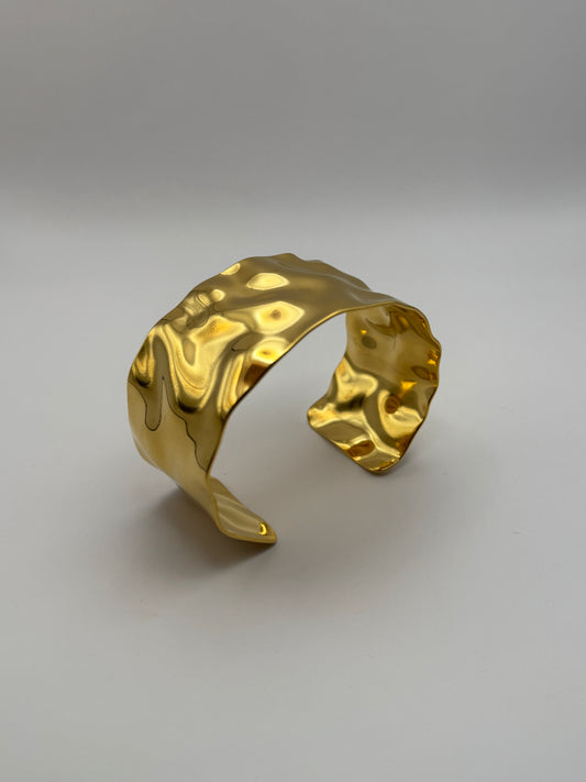 Vintet Wave Armreif 18k vergoldeter Tintanstahl