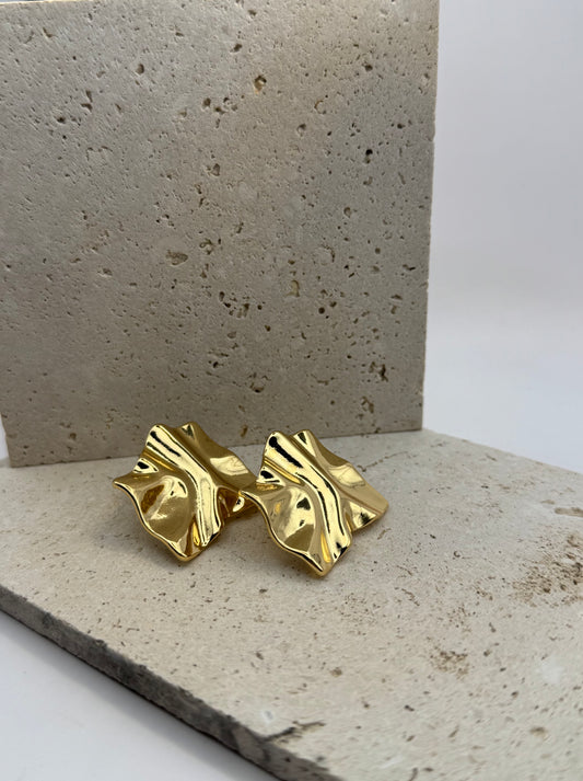 Retro Ohrringe 18k vergoldeter Edelstahl