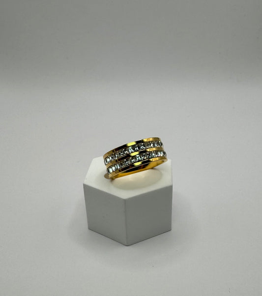 Zircon Ring 18k vergoldeter Edelstahl
