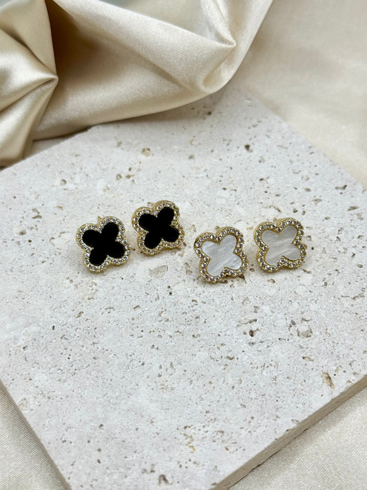 Clover Ohrstecker 18k vergoldeter Titanstahl